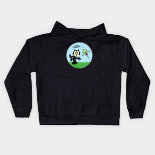 Felix the Cat and Flying Martian Kids Hoodie